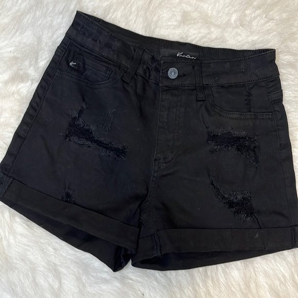 KanCan Pants - Kancan Black Distressed Shorts